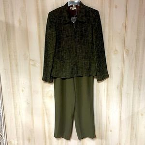 Tamotsu Green Zip Jacket And Pants Set Sz 10/12